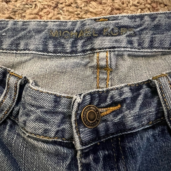 {MICHAEL KORS} Size 4 Boot-cut studded MK Back Pocket Light Blue Denim Blue Jean - Picture 4 of 12